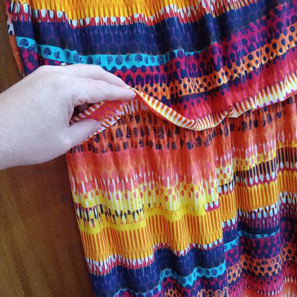 ENFOCUS STUDIO Womens Size 12 Sleeveless Tribal Striped Blouson Dress Aztec Boho - Picture 11 of 11